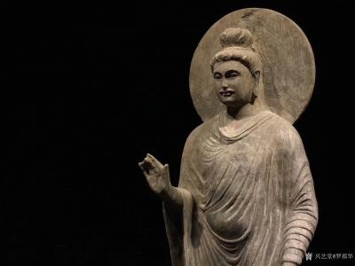 罗邵华收藏-犍陀罗  印度佛 背光式
尺寸 ；高94宽30// 青石
佛像呈站姿 开脸清【图4】