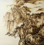孙传海日志-烙画作品《兰竹图》《云山登道》
