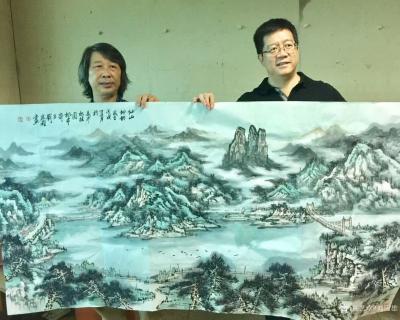 刘应雄日记-邓文胜大律师订制的4幅国画山水畫完成，《仙山神韵》《南岳晨曦》《山高水长》《万里【图2】
