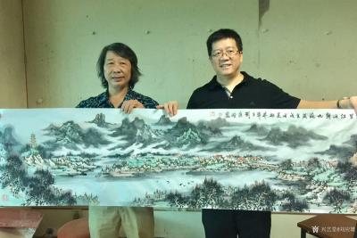 刘应雄日记-邓文胜大律师订制的4幅国画山水畫完成，《仙山神韵》《南岳晨曦》《山高水长》《万里【图8】