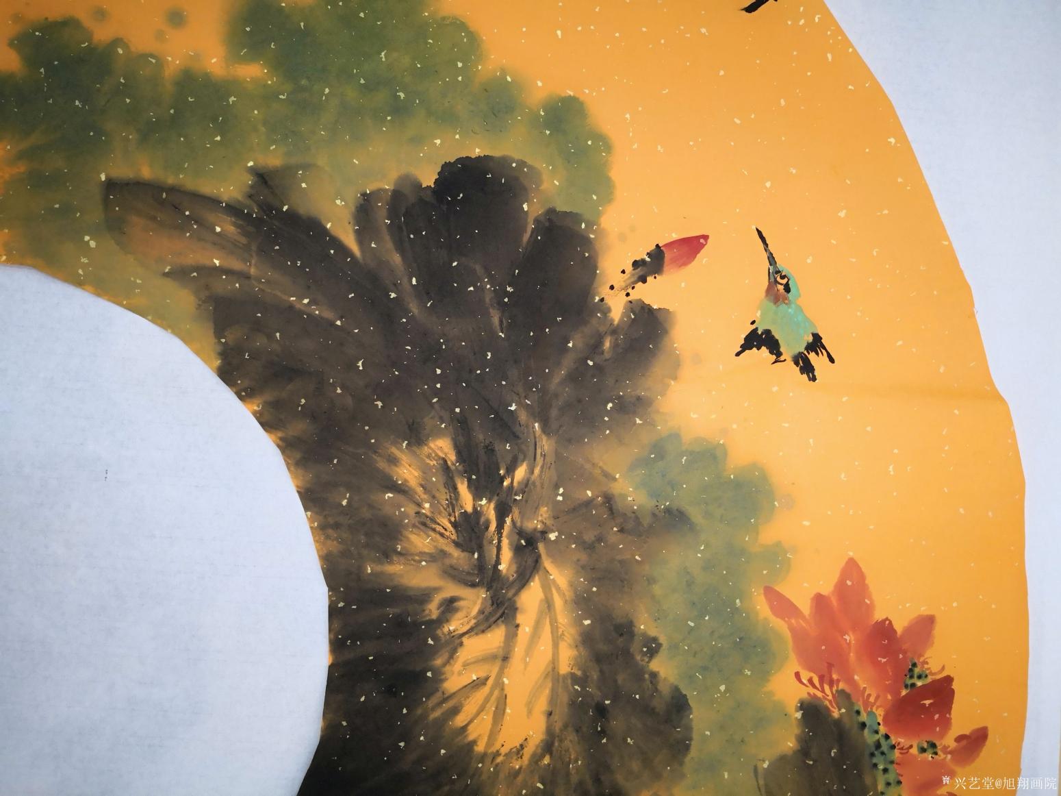 旭翔画院国画作品《荷塘清趣》【图0】