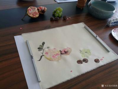马晓薇日记-笔底明珠无处卖，闲抛闲掷野藤中。工笔静物写生画《石榴》组合【图1】