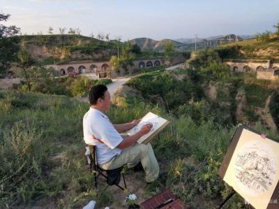 郑诚生活-著名画家范院长带陕西国画院名家工作室画家榆林采风写生【图4】