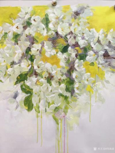 周海波日记-现代油画风《苹果花开》，请欣赏，欢迎订制【图2】