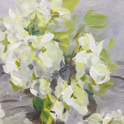 周海波日记-现代油画风《苹果花开》，请欣赏，欢迎订制【图4】