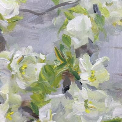 周海波日记-现代油画风《苹果花开》，请欣赏，欢迎订制【图5】