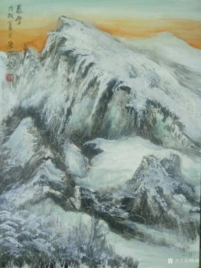 陈刚日记-《雪山冰挂》《晨雪》，国画山水画40×60cm，想象篇，请欣赏【图2】