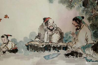 侯同印日记-《品茶悟道》国画人物画，尺寸四尺整张68x138cm【图2】