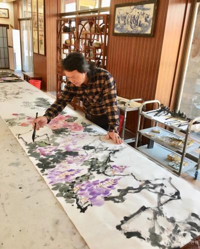 叶仲桥日记-《紫气东来》规格240*70cm，国画写意花鸟画新作，分享以留念【图3】