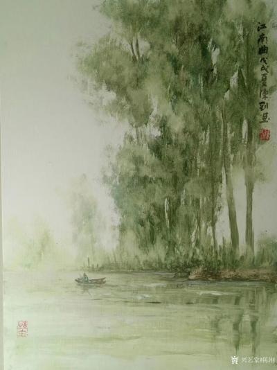 陈刚日记-《江南曲》《夏日》，国画新作。
立秋过后还是感觉夏日炎炎，画点绿色，以赏心竟。【图3】