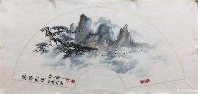 罗树辉日记-刚刚买了一刀扇面，今天试试新纸。画了三幅《妙音》《气韵天成》《归舟》，谢谢石广生【图3】