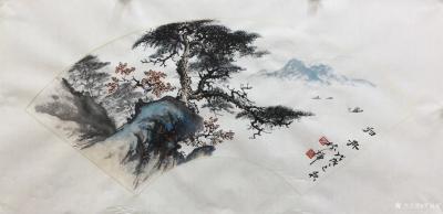 罗树辉日记-刚刚买了一刀扇面，今天试试新纸。画了三幅《妙音》《气韵天成》《归舟》，谢谢石广生【图5】