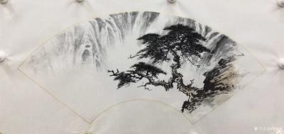 罗树辉日记-刚刚买了一刀扇面，今天试试新纸。画了三幅《妙音》《气韵天成》《归舟》，谢谢石广生【图7】