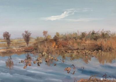 宋德发日记-城市呆久了，想去农村看看，透透气，给自己一个释放压力的空间。水粉画田园风光系列作【图2】