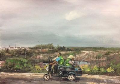 宋德发日记-城市呆久了，想去农村看看，透透气，给自己一个释放压力的空间。水粉画田园风光系列作【图7】