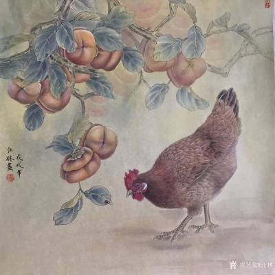 汪林日记-完成作品《富贵大吉》尺寸75x60cm，《事事大吉》尺寸50x50cm。【图3】