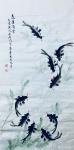 李尊荣日志-近作分享《八方聚财》《探索》《连年有余》，国画花鸟鱼类，尺寸【图4】