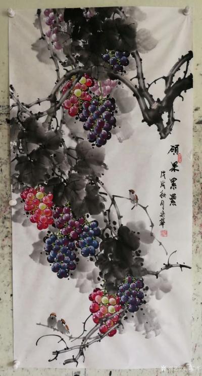 韩宗华日记-原生态水果来了，无公害不打农药的，哈哈。《事事如意》柿子系列，《硕果飘香》，葡萄【图3】