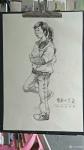 覃莽日志-课堂示范，速写作品《穿夹克的女人》，两幅，分享以留存【图2】