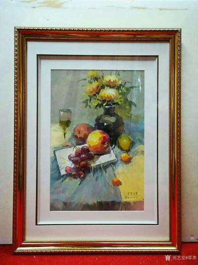 覃莽收藏-七分字画三分裱，水粉画静物写生画两幅装框，书法作品一幅，装好准备给买家发货，分享【图1】