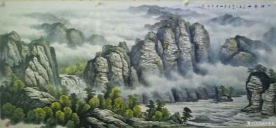 卢俊良日记-国画山水画《春风万里》尺寸100X220，《一江春水》尺寸100X220，斗方《【图2】