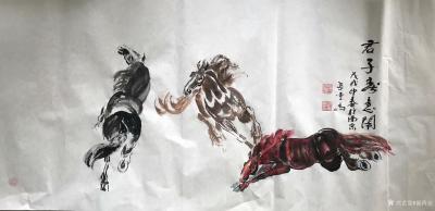 邵西安日记-《骏马转捷》，《君子春意闹》，《荷塘月色》，《唐韵雄风图》，国画骏马系列作品4幅【图2】