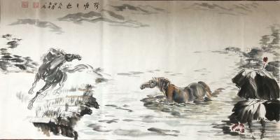 邵西安日记-《骏马转捷》，《君子春意闹》，《荷塘月色》，《唐韵雄风图》，国画骏马系列作品4幅【图3】