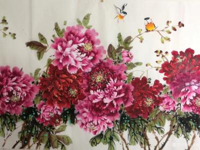 王长泉日记-朋友预定20幅，暂时画不出来，先发10幅有着。国画花鸟画牡丹《花开富贵》尺寸有6【图5】