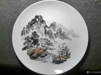 杨增超日记-今日创作的奇石瓷画，石与画形成一幅立体画卷！请欣赏，欢迎订制【图1】