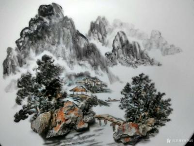 杨增超日记-今日创作的奇石瓷画，石与画形成一幅立体画卷！请欣赏，欢迎订制【图3】