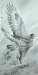 傅饶日志-国画《壮志凌云》《君临天下》，雄鹰系列作品，尺寸68*138【图1】