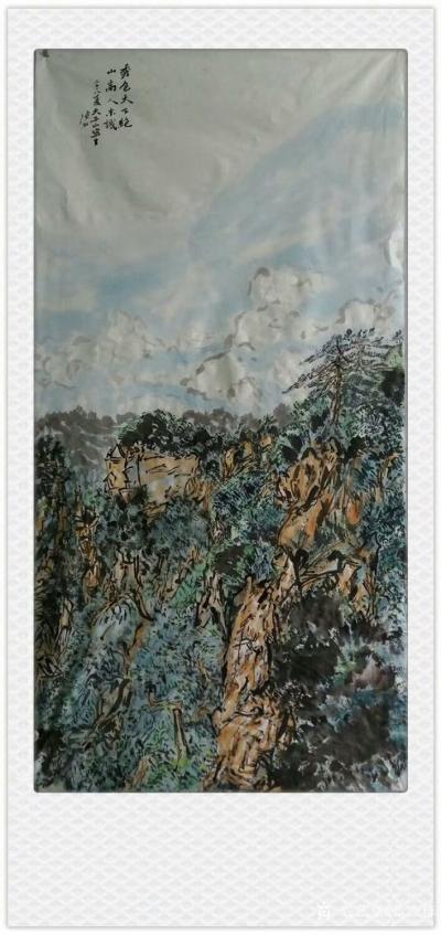 张杰栋日记-哪个好？两幅《秀色天下绝，山高人未识》国画山水画，尺寸68*138cm，刚完成，【图2】