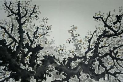 杨振华日记-近作国画《白梅》两幅，请欣赏【图2】