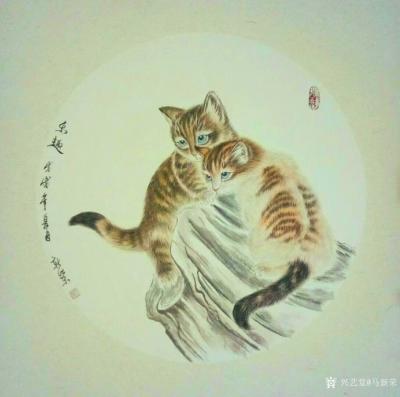 马新荣日记-新作《牧羊犬》狗狗三幅，猫咪三幅《乐趣》《幸福相伴》，尺寸68X68卡纸，喜欢吗【图6】