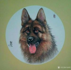 马新荣国画作品《牧羊犬》价格1000.00元