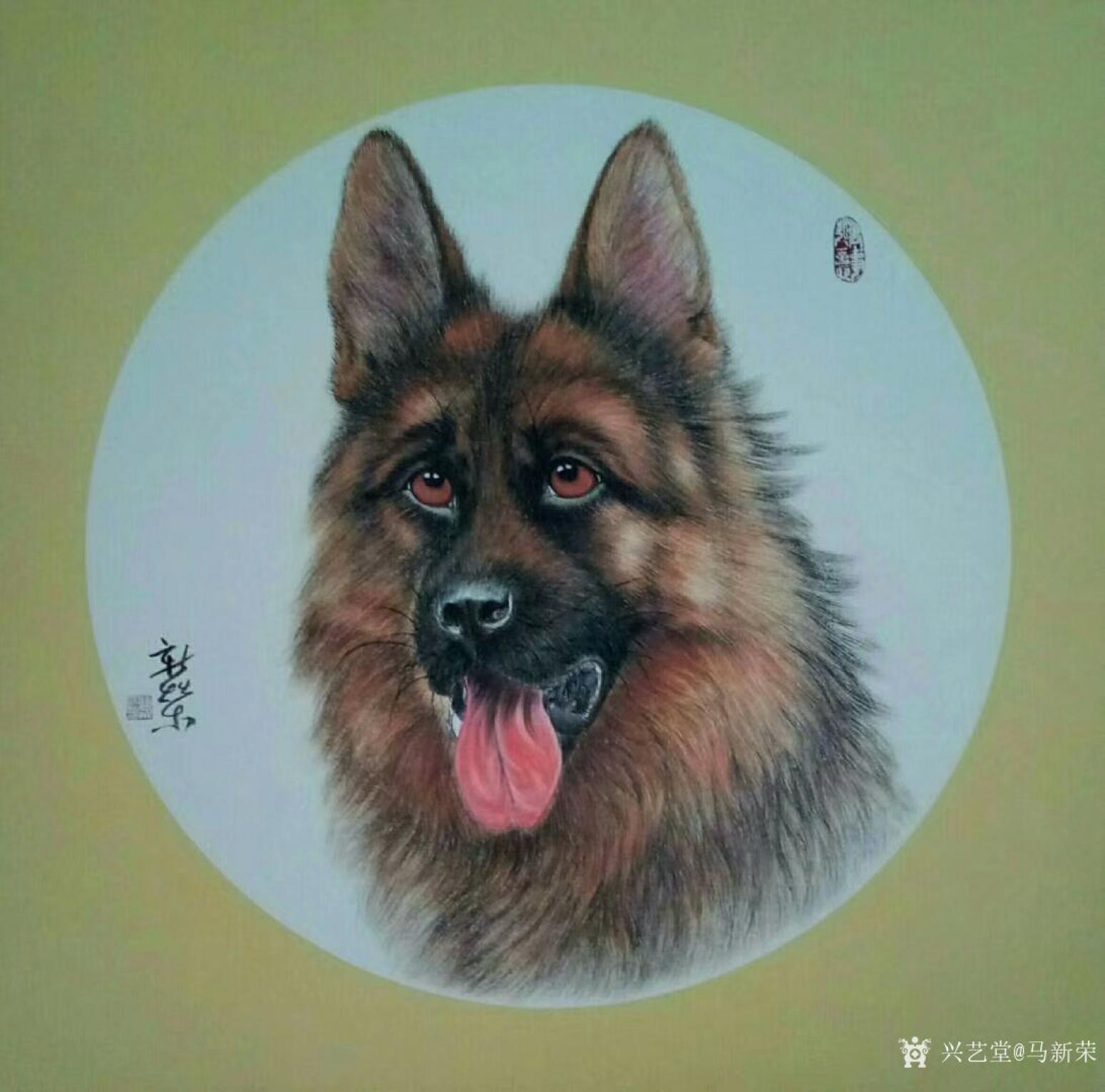 马新荣国画作品《牧羊犬》【图0】