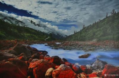 邓烈根日记-写生创作《云迷山峰醉自然》，《耀眼赤石天水边》写自四川海螺沟所见，国画山水写生作【图3】