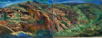 刘永铎日记-在陕北写生，天太热，像烤炉一样，蚊子又太多，还真是辛苦，分享几张油画写生作品。请【图4】