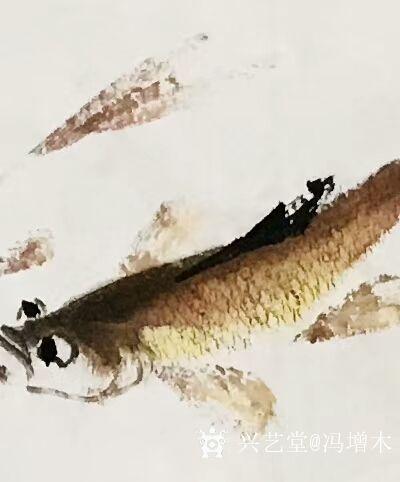 冯增木日记-《祥和自如》《泉清鱼乐》《》近作几幅斗方彩鱼，略施金粉，效果尚可！请品赏，多谢！【图4】