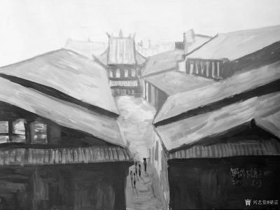 梁京日记-自然野逸水粉画《罗城古镇系列之四……》2018……【图1】