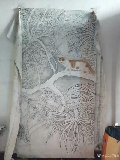 罗虹明日记-创作来源于生活，看到公园一处景色很美。就想把它搬到到我的画里面，配上奶奶家的大黄【图2】