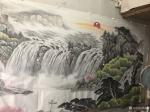 粟盛林日志-六米国画山水画完功！分享作品合影留念。【图2】
