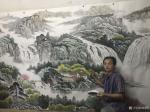 粟盛林日志-六米国画山水画完功！分享作品合影留念。【图3】