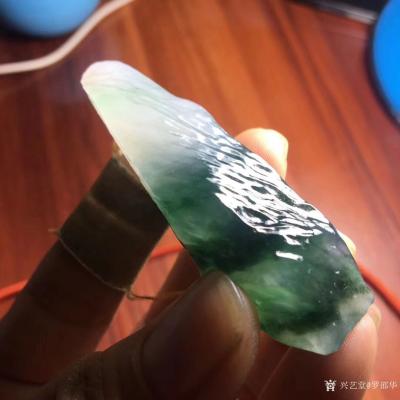 罗邵华收藏-玉石两枚：冰种山水瓢花胶感好，有味道特色，尺寸66-20.7-12mm【图2】