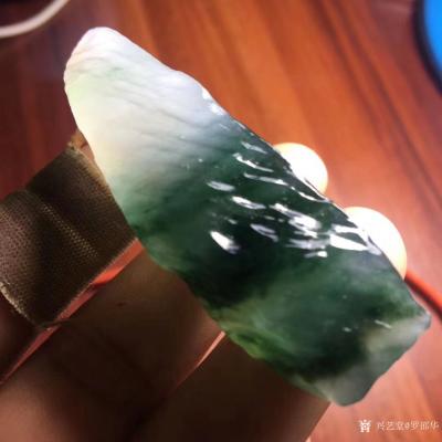 罗邵华收藏-玉石两枚：冰种山水瓢花胶感好，有味道特色，尺寸66-20.7-12mm【图4】