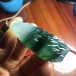 罗邵华藏宝-玉石两枚：冰种山水瓢花胶感好，有味道特色，尺寸66-20.7【图5】