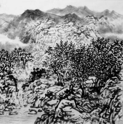 杨振华日记-新作《青山聚秀》三幅，绘制过程分享，国画山水画，尺寸60*60cm【图4】