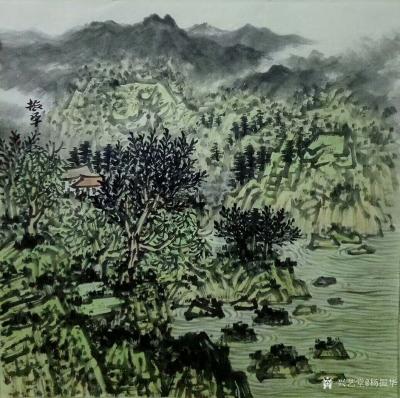 杨振华日记-新作《青山聚秀》三幅，绘制过程分享，国画山水画，尺寸60*60cm【图5】