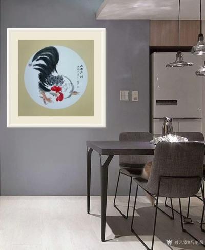 马新荣日记-朋友们早上好，美丽的心情从早上开始。《大吉大利》，《翠鸟》，尺寸68X68公分，【图4】