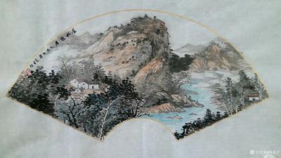 张喜才日记-扇面山水画25x53Cm《蒼林雅居》
扇面山水画25x53cm，《春晓》，请欣【图1】